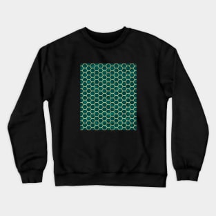 Ornamental Pattern Green Gold Hexagons Crewneck Sweatshirt